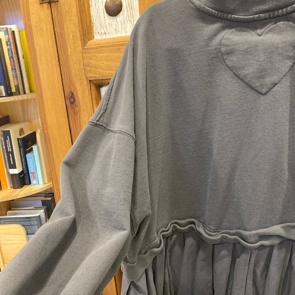 Free People sweatshirt dress size large./ XL oversize tunic babydoll - Picture 4 of 7